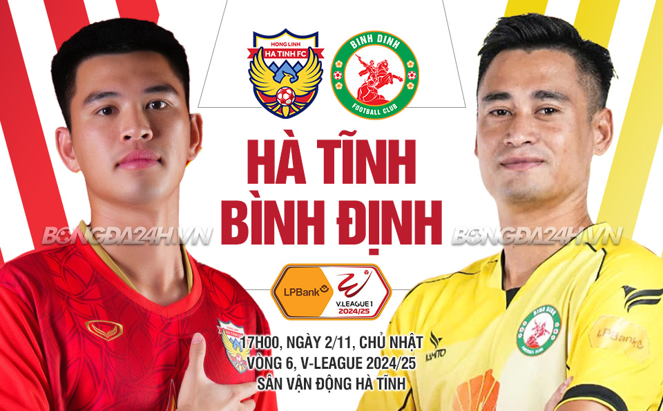 Hà Tĩnh đối đầu Bình Định Đội chủ nhà quyết tâm giữ vững phong độ